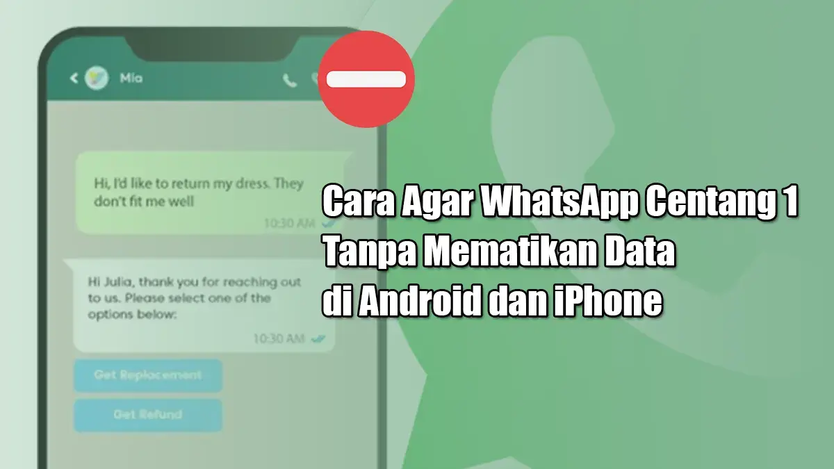 Cara Agar WhatsApp Centang 1 Tanpa Mematikan Data di Android dan iPhone