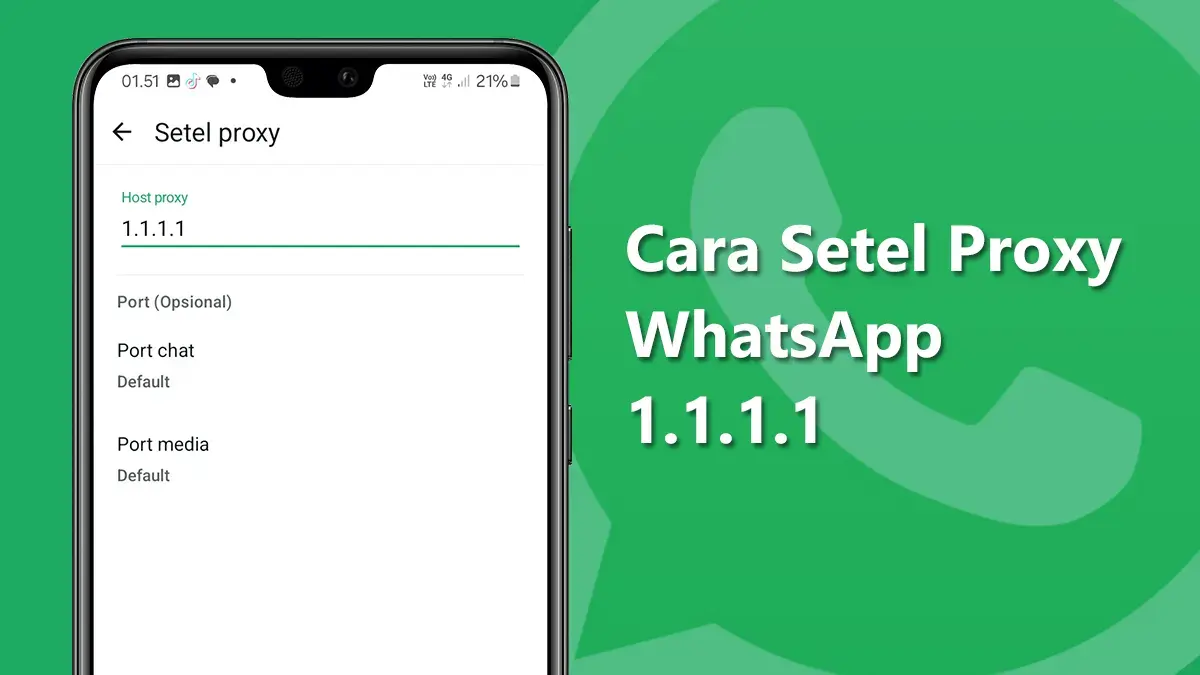 Cara Setting Proxy WhatsApp 1.1.1.1 Agar Centang 1 Tapi Online