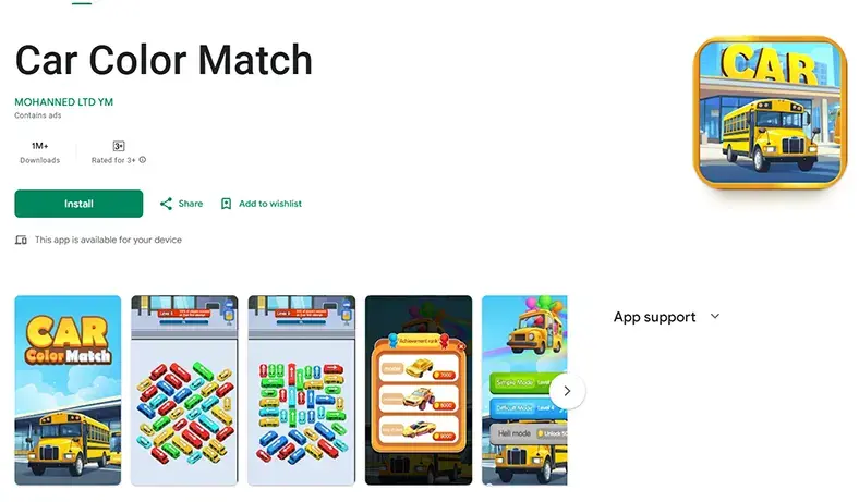 Car Color Match - Game Teka-Teki Penghasil Uang Tanpa Iklan