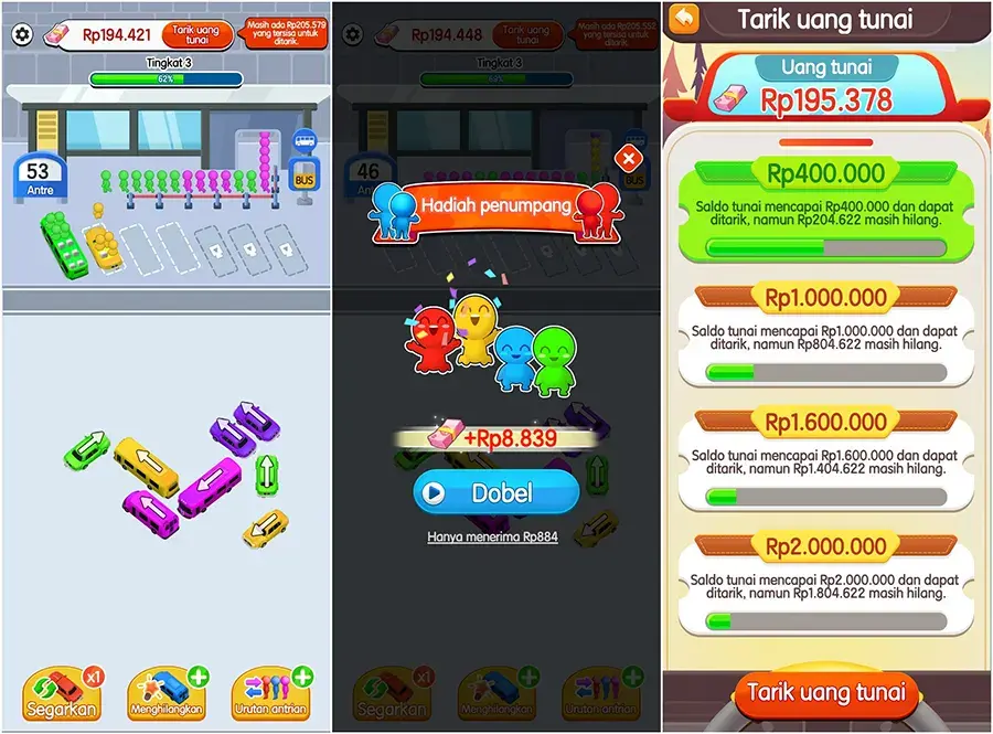 cara cepat menghasilkan saldo dana dari car color match