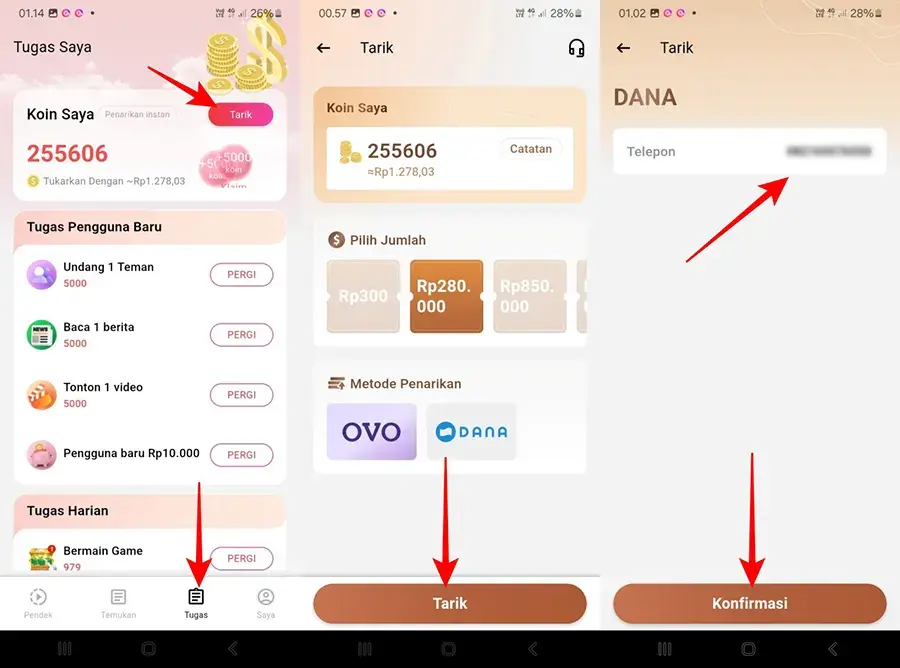Cara Menarik Uang dari Aplikasi Glimmer