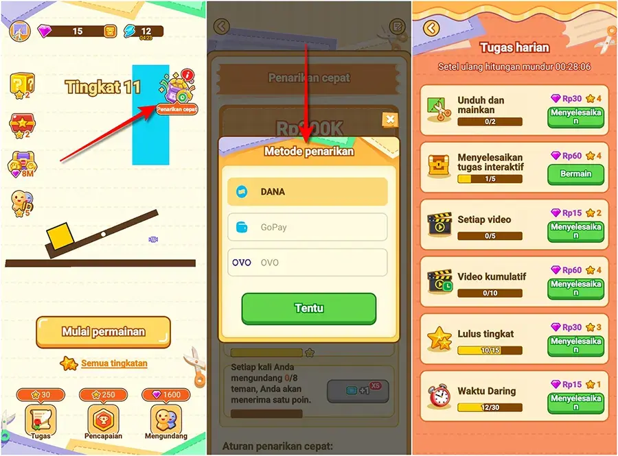 cara menarik uang dari good cut