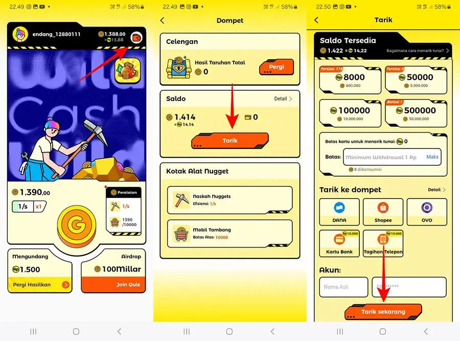 Cara Menarik Uang dari Wild Cash