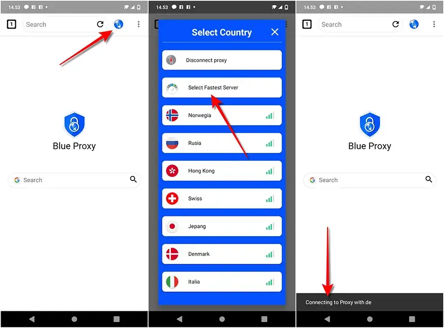 cara menggunakan blue proxy