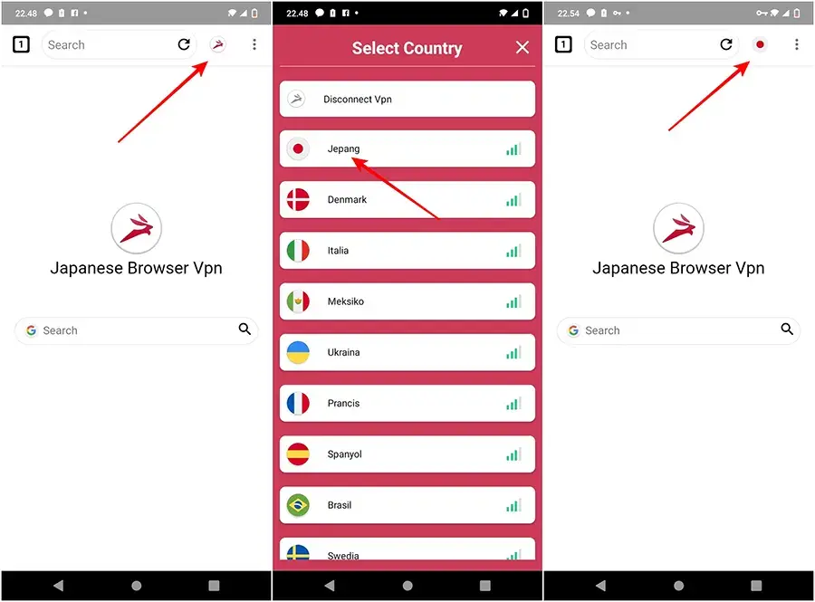 Cara Menggunakan Japan Browser VPN di Android