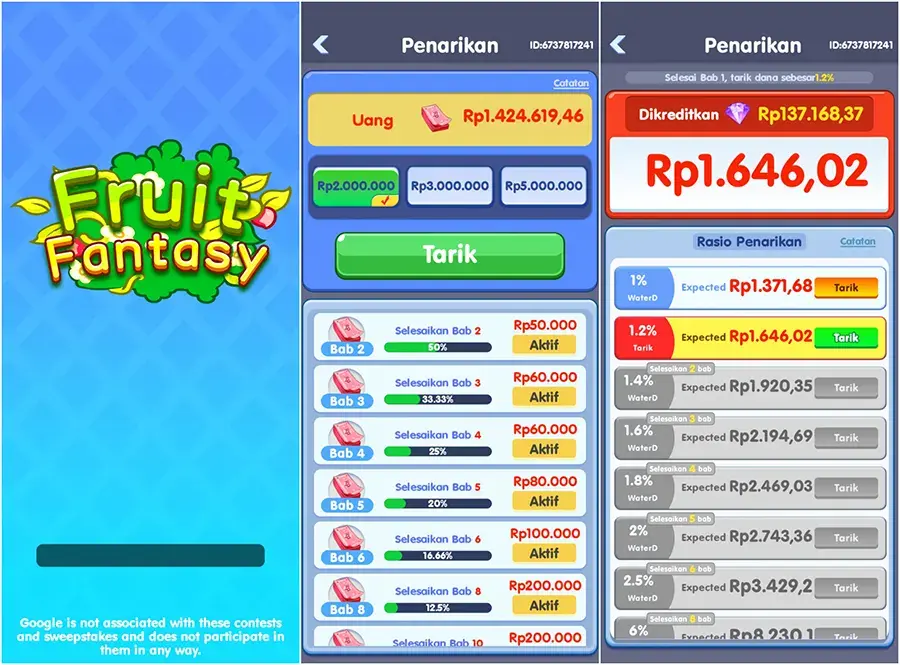 cara menghasilkan uang dari fruit fantasy