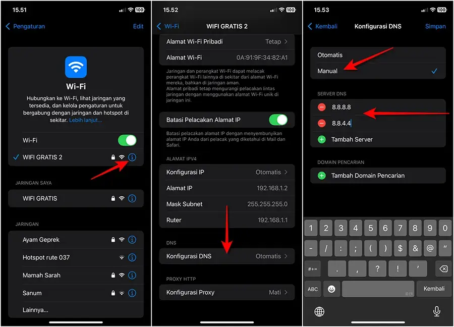 cara setting dns di ios
