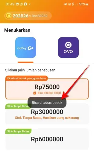 ClipCash Penarikan