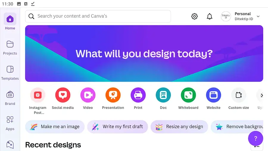 Fitur Canva Versi Lama