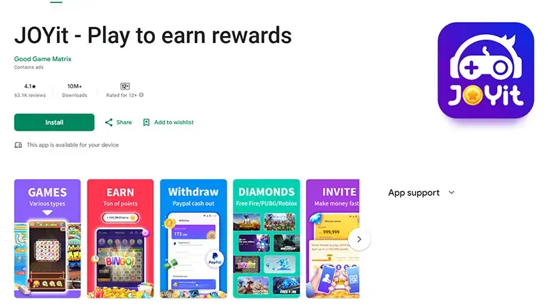 JOYit - Game Berhadiah Pulsa Diamond FF dan Uang Tunai