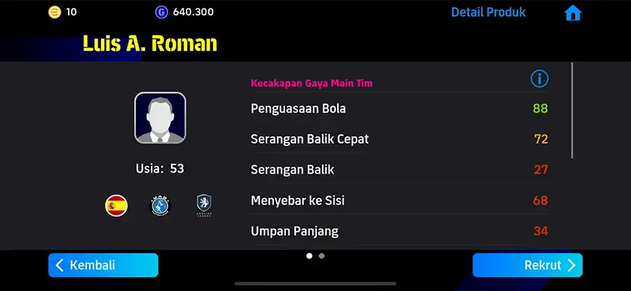 Luis A Roman Manager Standar eFootball