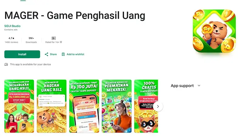 MAGER - Game Penghasil Uang Terbaik dan Terpopuler