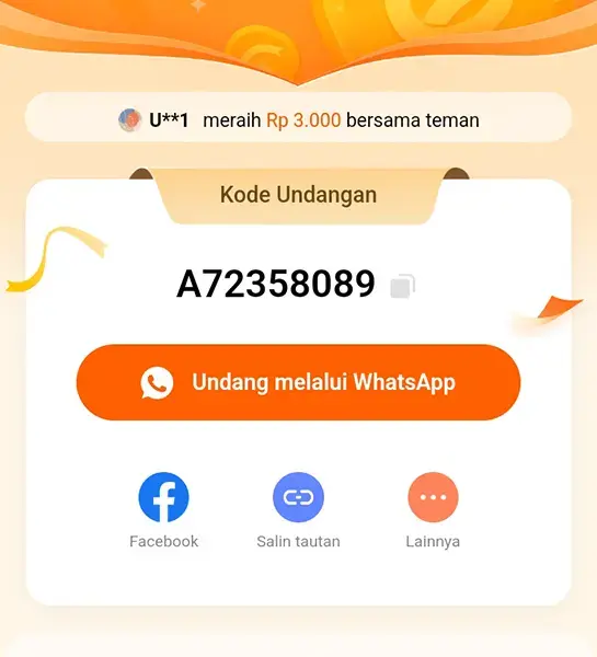 Membagikan Kode Referral