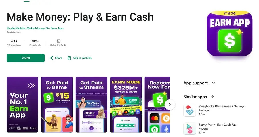 Nonton Youtube Dapat Uang Melalui Make Money - Play and Earn Cash