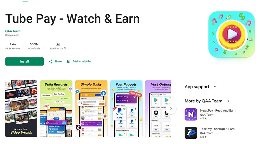 Nonton Youtube Dapat Uang Melalui Tube Pay - Watch and Earn