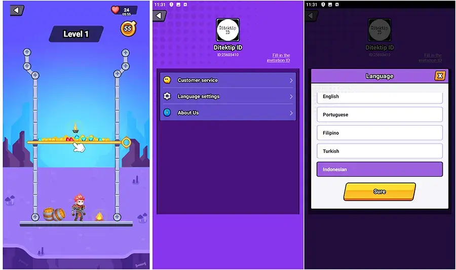 pengaturan game crazy hero