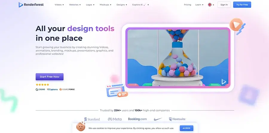 Renderforest AI pembuat video animasi