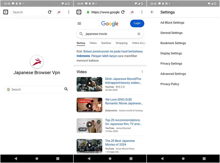 Review Japan Browser VPN untuk Android