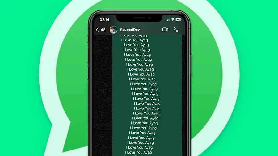 Cara Membuat Scrolling Text I Love You Panjang di WhatsApp