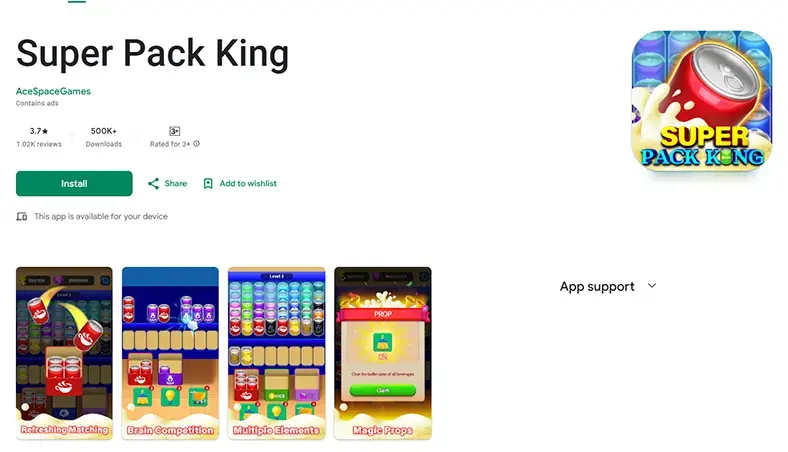 Super Pack King - Game Puzzle Penghasil Uang ke DANA