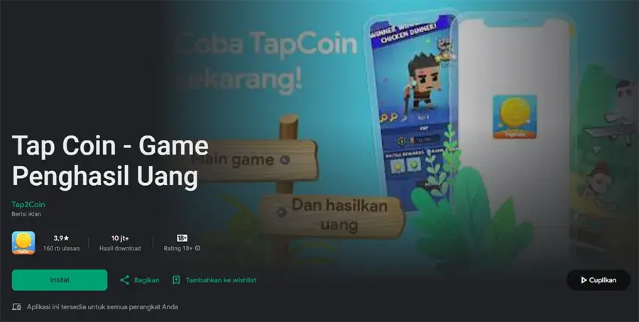 Ulasan Tap Coin Game Penghasil Uang di 2025